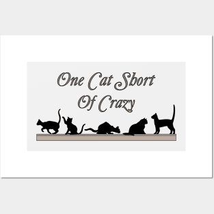 One Cat Short of Crazy Posters and Art